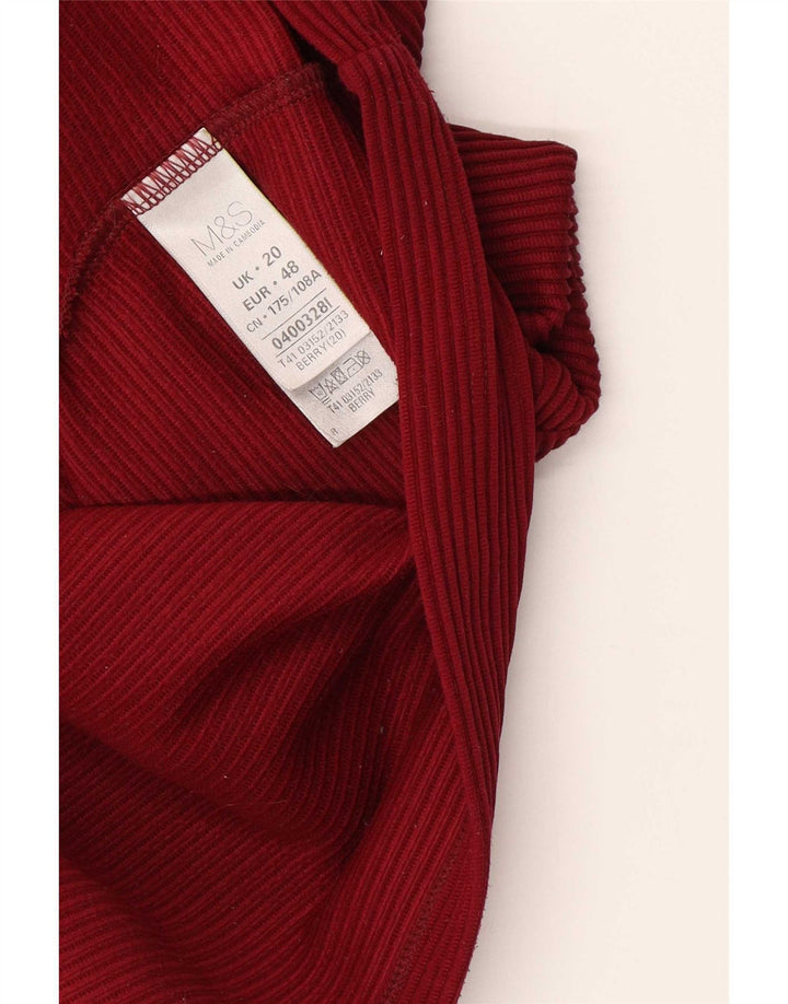 Marks & Spencer Γυναικεία Μπλούζα Τοπ UK 20 2XL Βουργουνδίας Πολυεστέρας