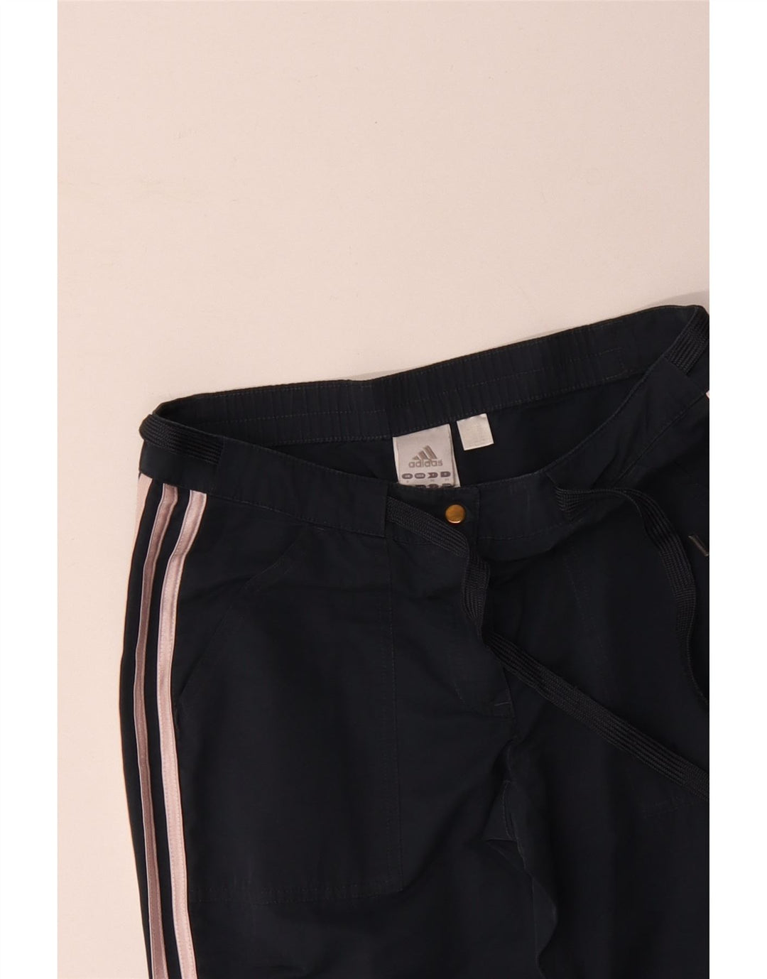 Γυναικείο ίσιο casual παντελόνι Adidas UK 8 Small W30 L30 Navy Blue Cotton