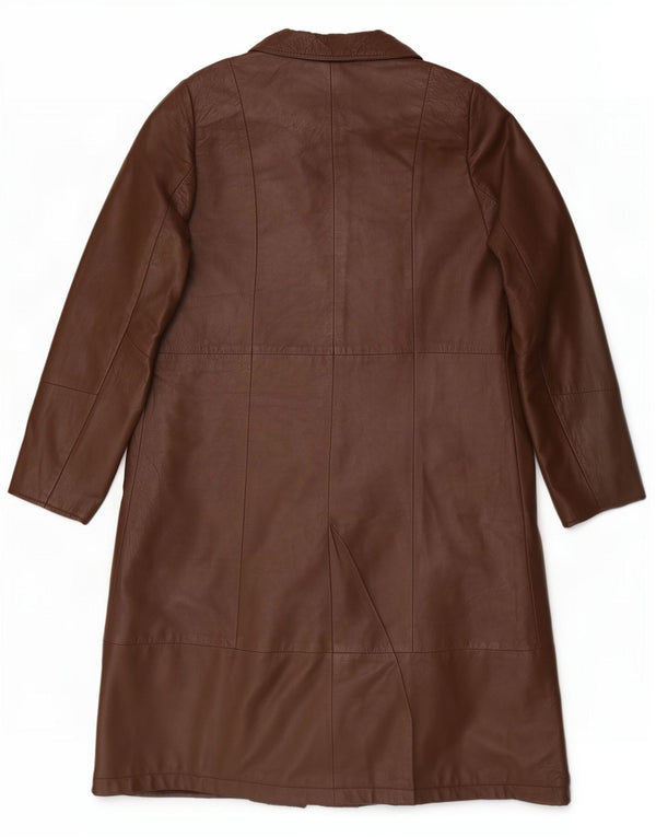 Vintage Γυναικείο Δερμάτινο Παλτό UK 14 Μεσαίο Καφέ