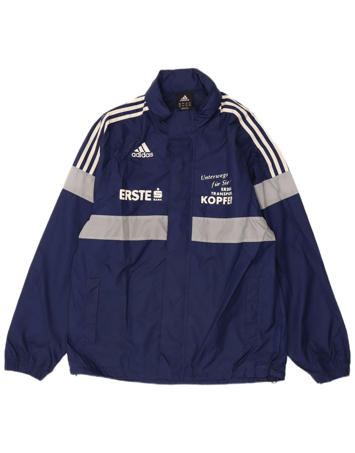 Adidas Ανδρικό γραφικό μπουφάν βροχής UK 38/40 Medium Navy Blue Colorblock
