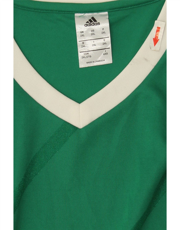 Adidas Mens Climalite Top Μακρύ μανίκι 2XL Πράσινο Ριγέ Πολυεστέρας