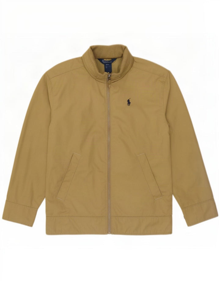 Polo Ralph Lauren Boys Hooded Bomber Jacket 7-8 Years Small Beige Polyester
