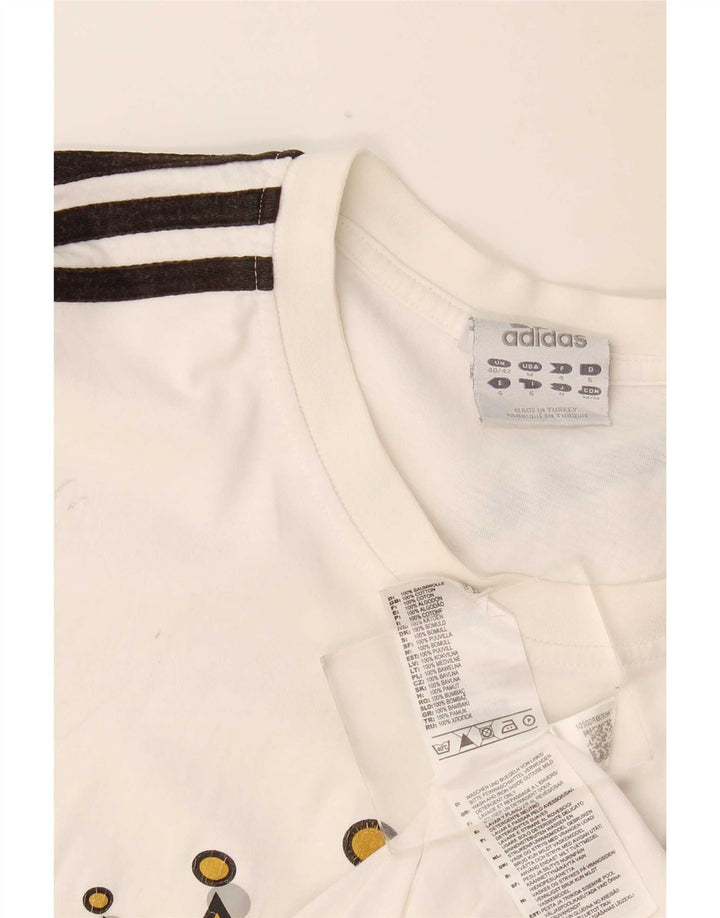 Ανδρικό γραφικό T-Shirt Adidas Top UK40/42 Μεσαίο λευκό βαμβακερό
