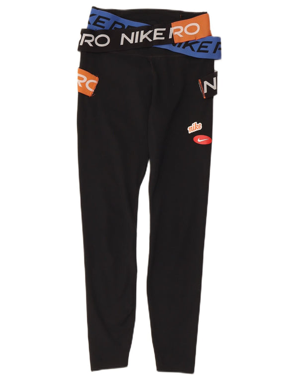 Γυναικεία γραφικά κολάν NIKE Dri Fit UK 4 XS Μαύρο Πολυεστέρας