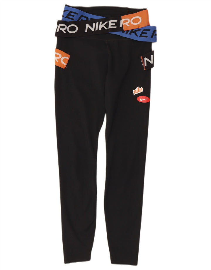 Γυναικεία γραφικά κολάν NIKE Dri Fit UK 4 XS Μαύρο Πολυεστέρας