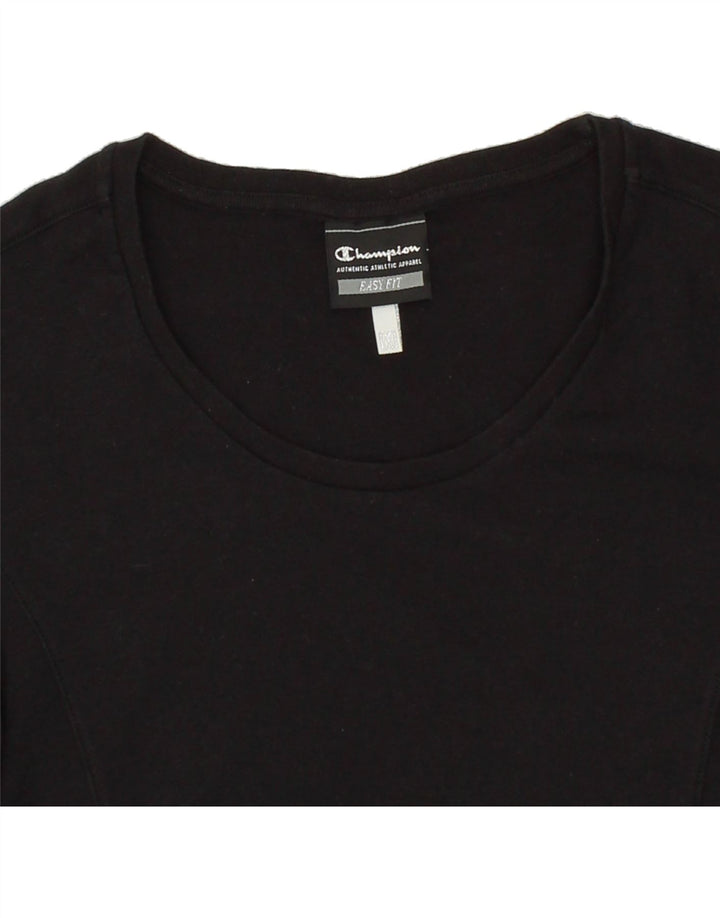 CHAMPION Womens Easy Fit T-Shirt Top UK 12 Medium Black Vintage Champion and Second-Hand Champion from Messina Hembry 