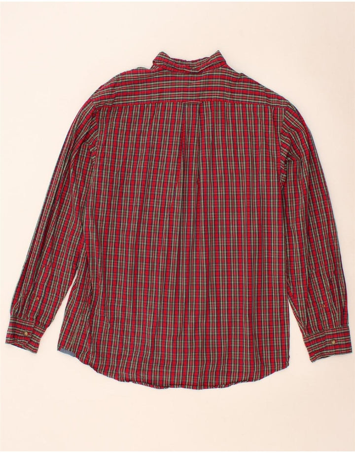 IZOD Mens Shirt Large Red Check Cotton Vintage Izod and Second-Hand Izod from Messina Hembry 