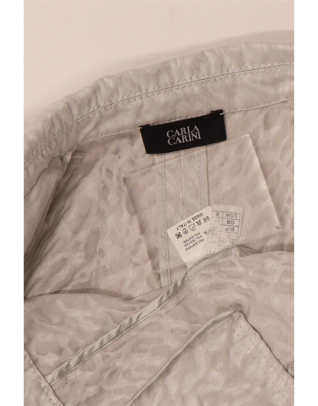CARLA CARINI Γυναικεία ζακέτα Crop UK 10 Small Gray Animal Print
