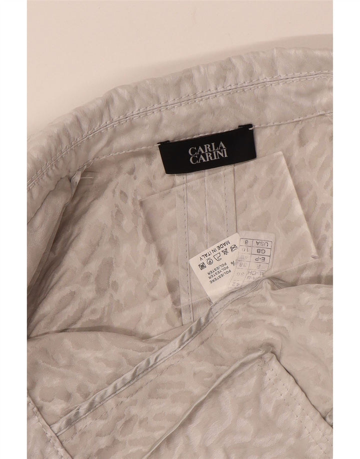 CARLA CARINI Γυναικεία ζακέτα Crop UK 10 Small Gray Animal Print