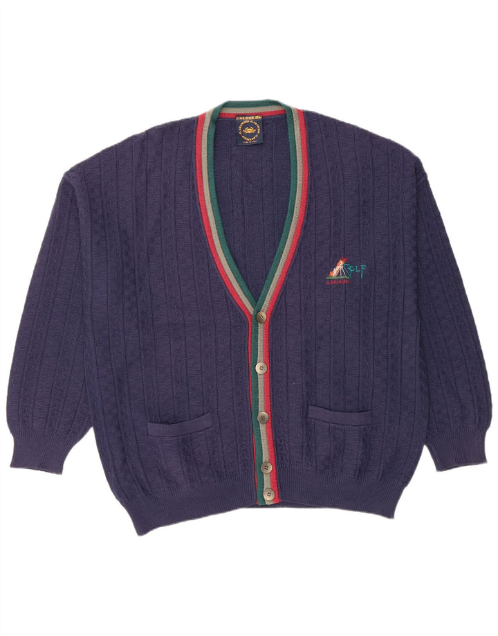 Ανδρικό πουλόβερ IL GRANCHIO Ζακέτα XL Navy Blue