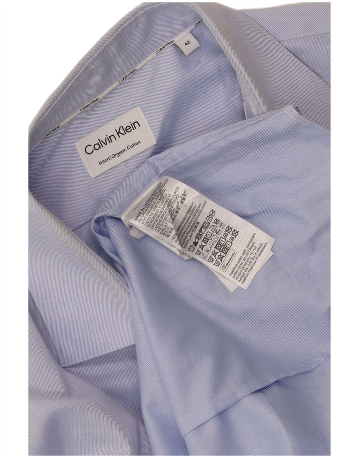Ανδρικό πουκάμισο Calvin Klein Νούμερο 42 Μεγάλο Μπλε Βαμβακερό