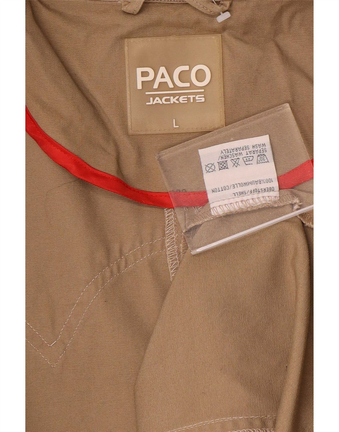 Paco Mens Utility Jacket UK 40 Large Brown Βαμβακερό