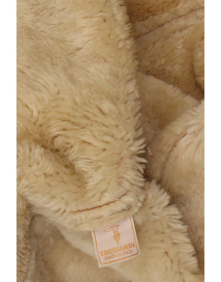 Trussardi Γυναικείο Παλτό Shearling UK 18 XL Δερμάτινο μπεζ
