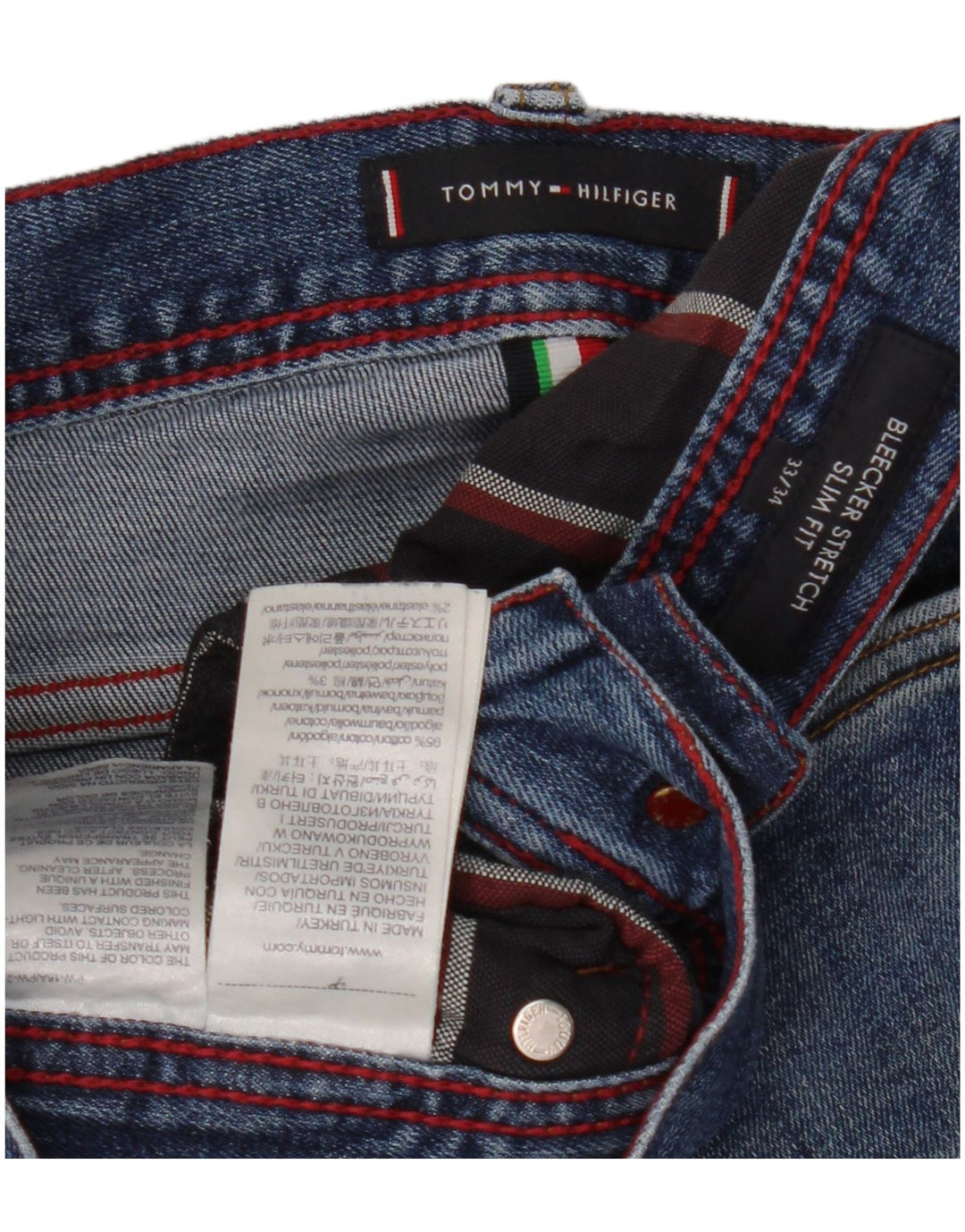 Tommy Hilfiger Mens Bleecker Slim Jeans W33 L34 Blue Cotton