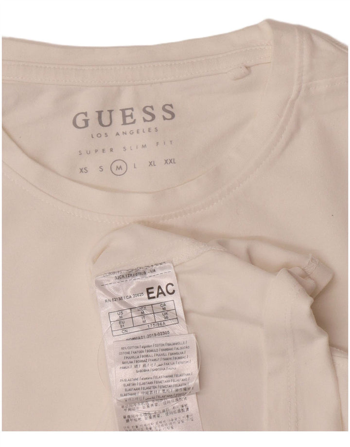 Ανδρικό T-Shirt Guess Super Slim Fit Top Μεσαίο λευκό βαμβακερό