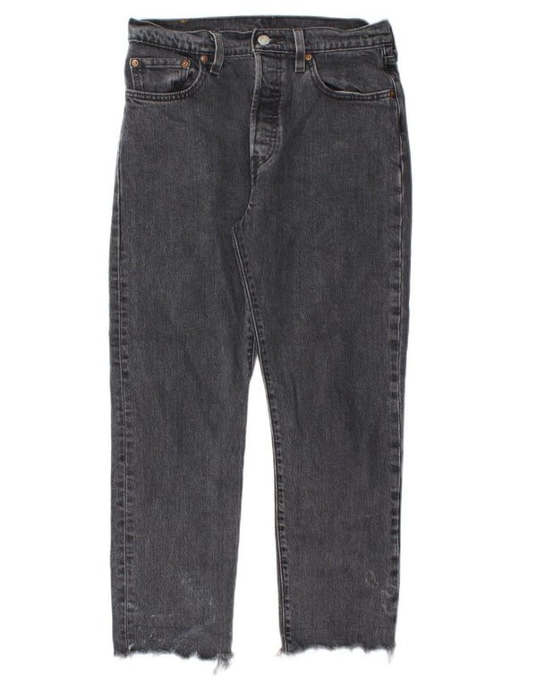 LEVI'S Γυναικείο 501 Τζιν ίσιο W28 L26 Μαύρο βαμβακερό