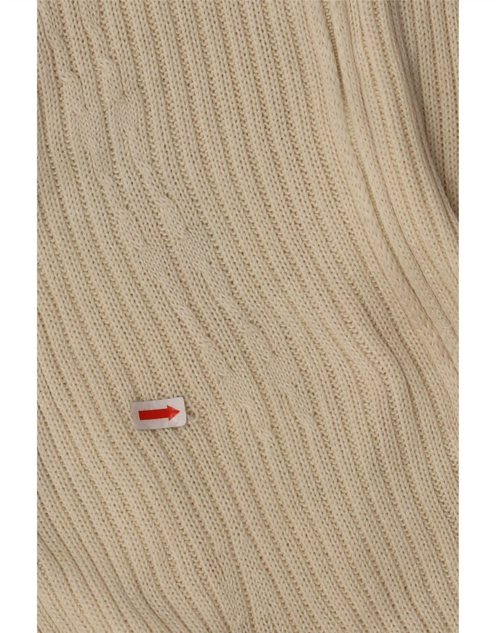 CERRUTI 1881 Γυναικείο πουλόβερ ζακέτα UK 12 Βαμβακερό μεσαίο υπόλευκο