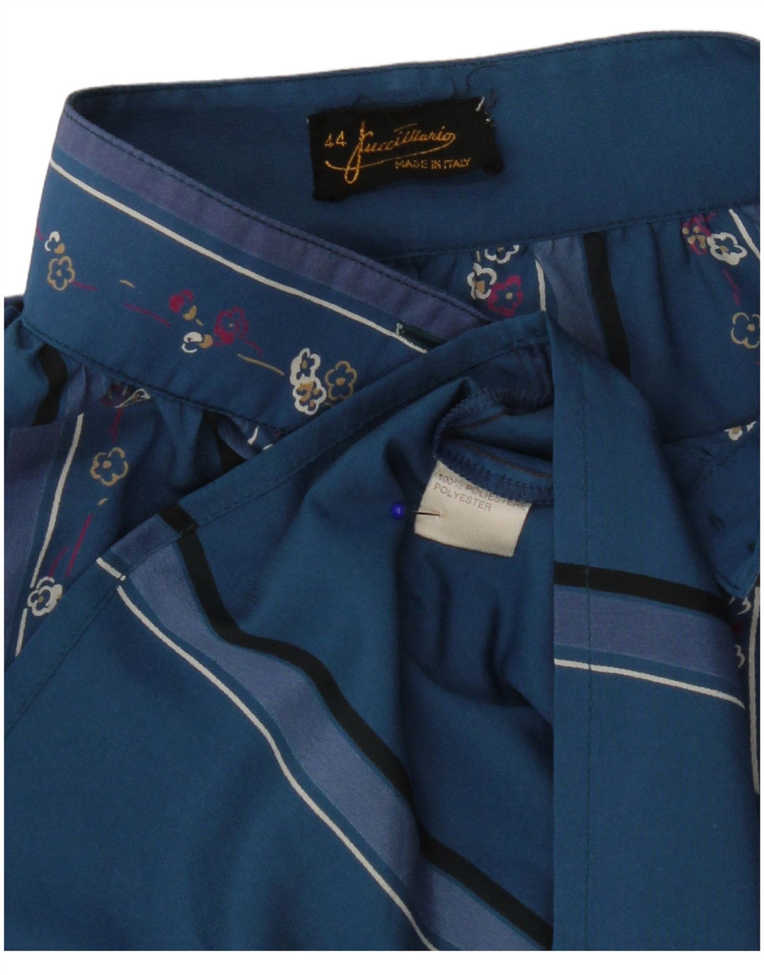 Vintage Γυναικείο Πουκάμισο Μπλούζα IT 44 Medium Blue Floral Polyester