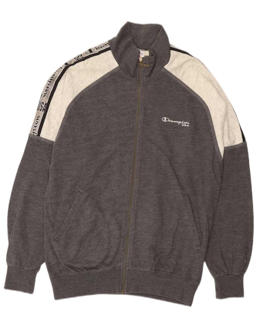Ανδρική φόρμα Champion USA Top Jacket μεσαίου γκρι χρώματος βαμβακερό