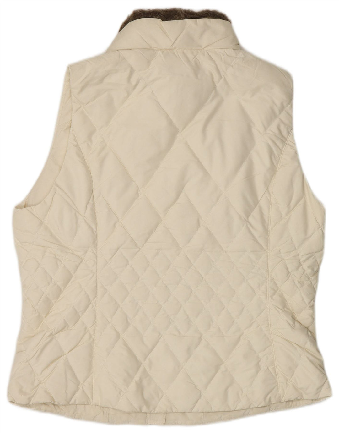 Eddie Bauer Γυναικείο padded Gilet UK 16 Large Off White Polyester