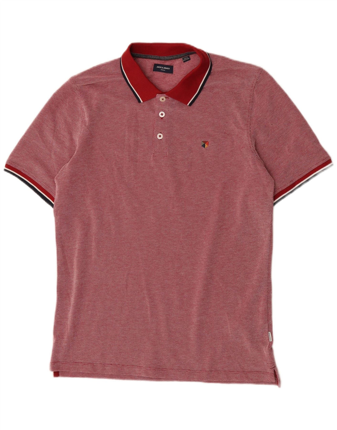 Ανδρικό μπλουζάκι πόλο Jack & Jones, Βαμβακερό με μεσαία κόκκινα στίγματα