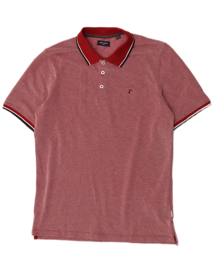 Ανδρικό μπλουζάκι πόλο Jack & Jones, Βαμβακερό με μεσαία κόκκινα στίγματα