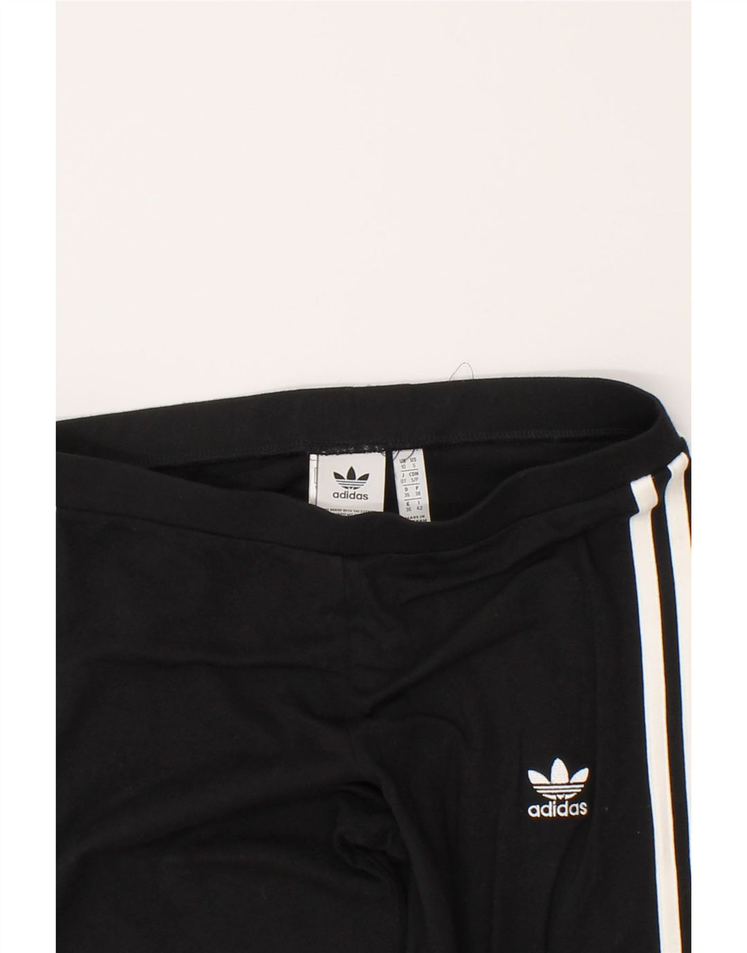 ADIDAS Womens Leggings UK 10 Small Black Cotton Vintage Adidas and Second-Hand Adidas from Messina Hembry 