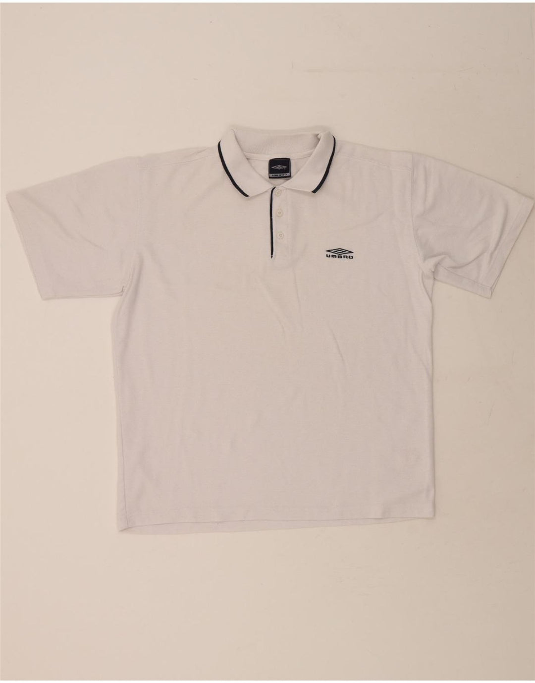 UMBRO Mens Polo Shirt Large White Polyester Vintage Umbro and Second-Hand Umbro from Messina Hembry 