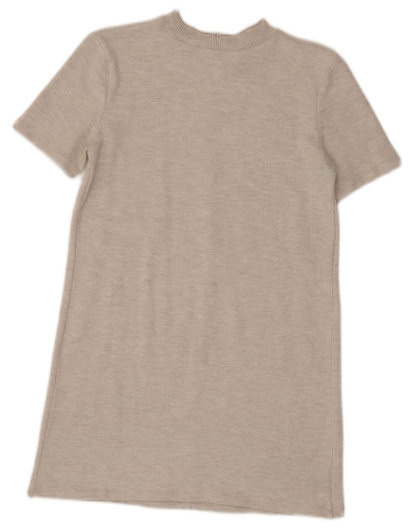 Zara Γυναικείο κοντομάνικο φόρεμα UK 10 Small Beige