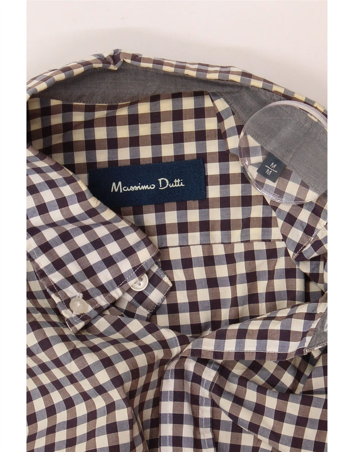 Ανδρικό πουκάμισο Massimo Dutti σε μεσαίο καφέ Gingham