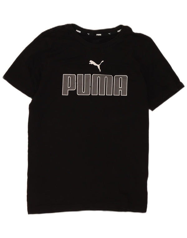 Puma Boys Graphic T-Shirt Top 11-12 ετών Μαύρο βαμβακερό