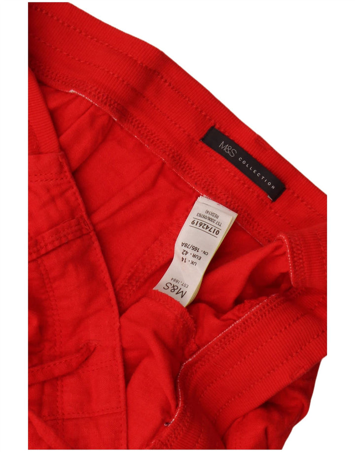 Marks & Spencer Γυναικείο σορτς Chino UK 14 μεγάλο W34 κόκκινο λινάρι