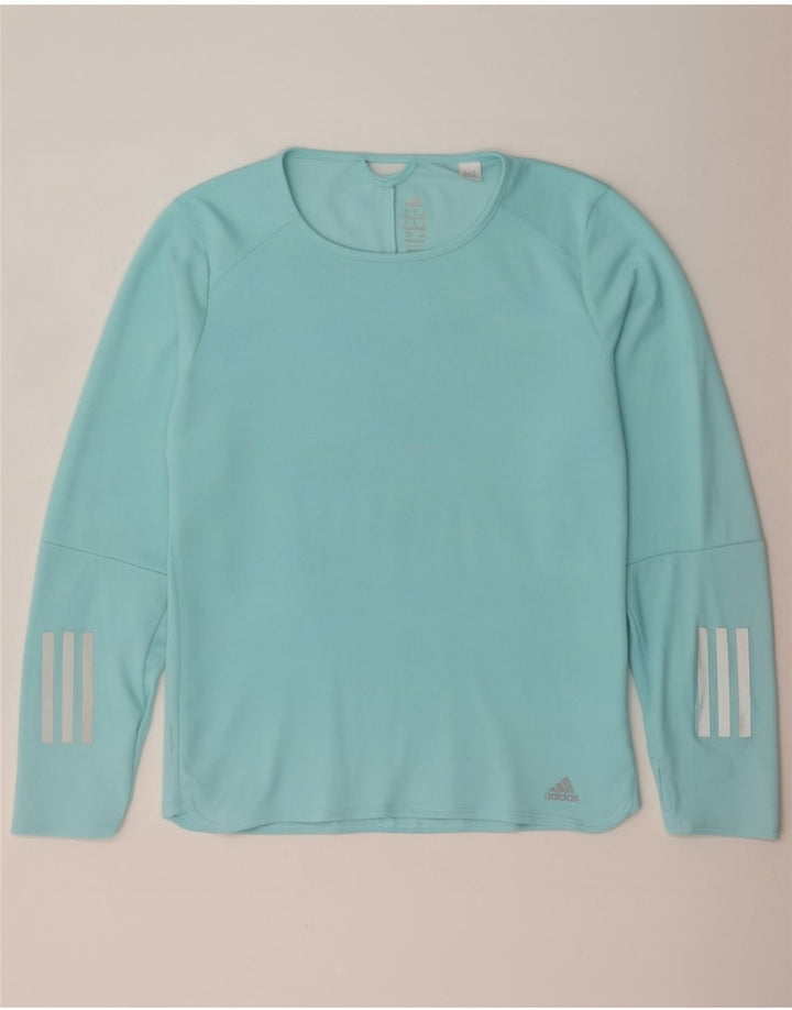 Adidas Γυναικεία Climacool Top μακριά μανίκια UK 12/14 Μεσαίο μπλε πολυεστέρας