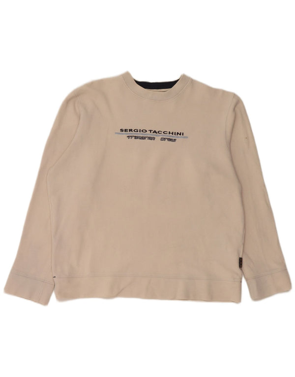 SERGIO TACCHINI Γυναικείο γραφικό φούτερ Jumper UK 18 XL Off White