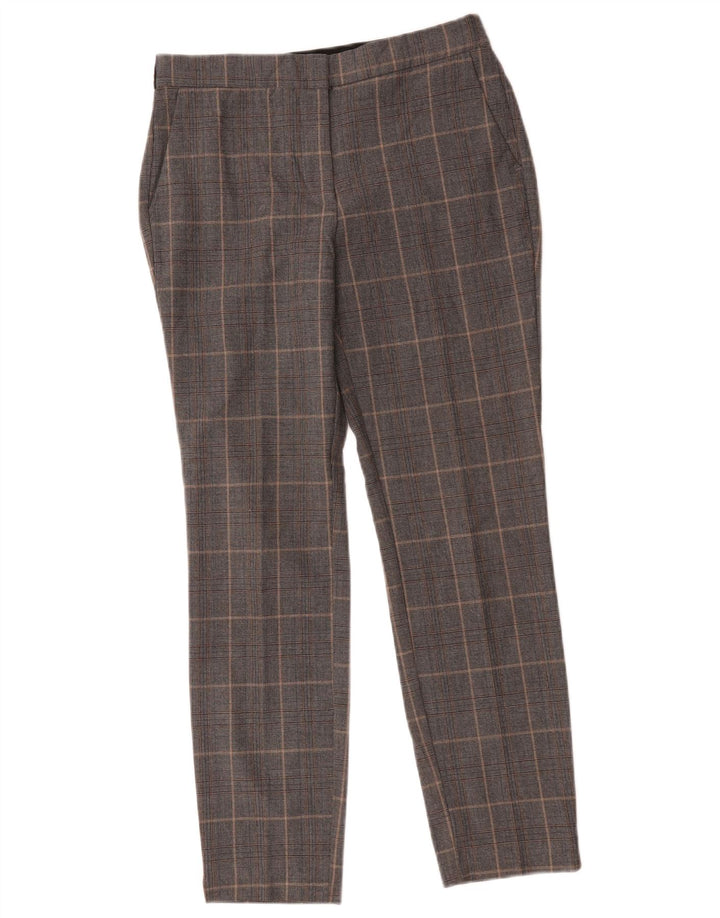 Zara Γυναικείο Slim παντελόνι Chino Medium W28 L26 Grey Check Polyester