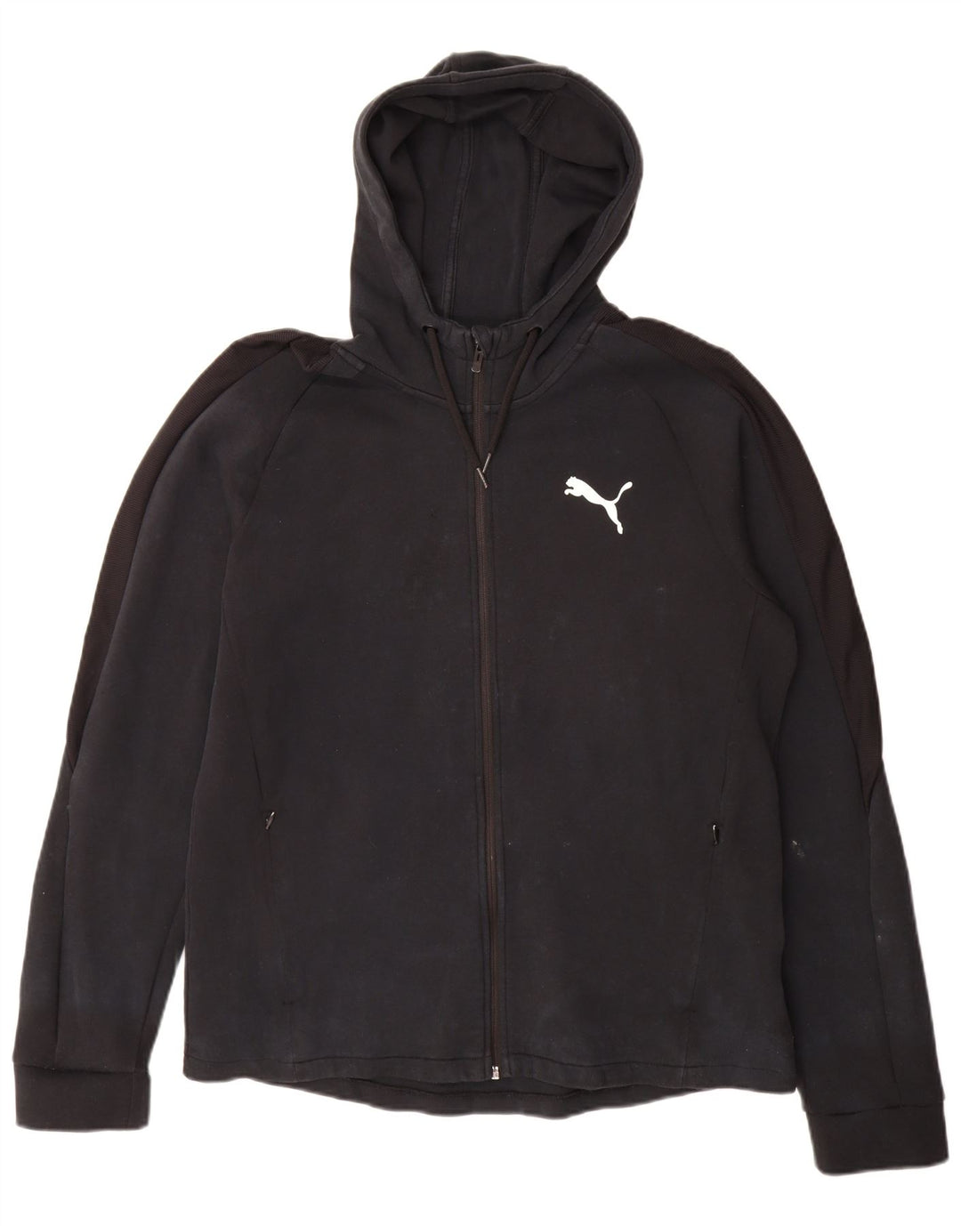 Ανδρικό πουλόβερ με κουκούλα με φερμουάρ Puma μεγάλο μαύρο βαμβακερό