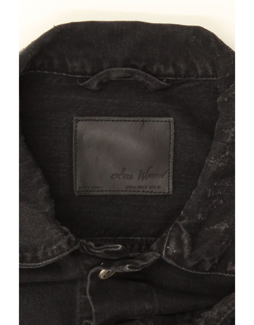 Ανδρικό τζιν μπουφάν ZARA Distressed UK 36 Small Black Cotton