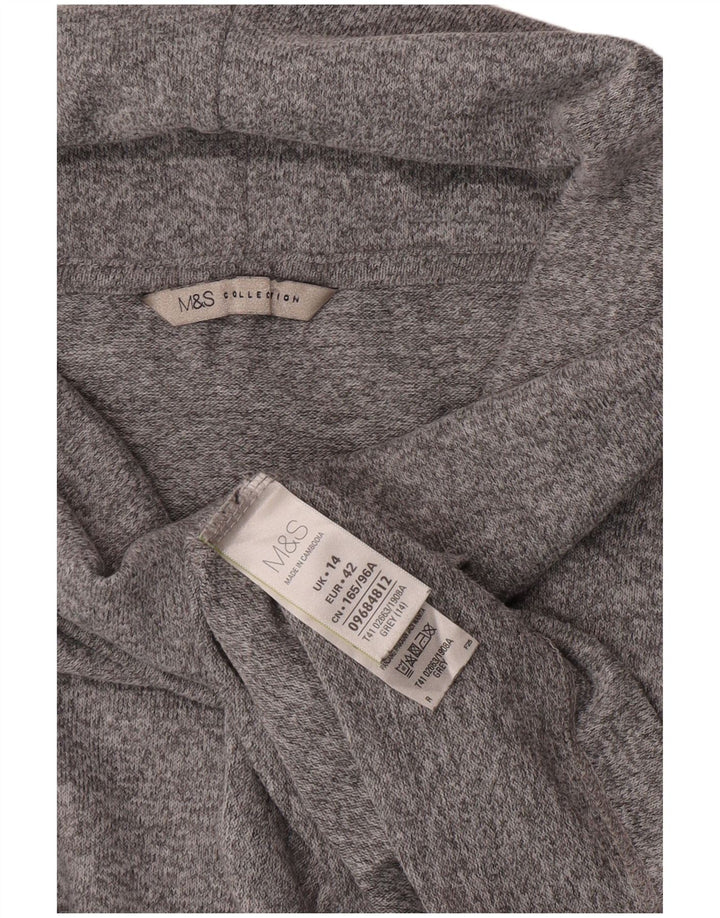 Marks & Spencer Γυναικεία τοπ 3/4 μανίκια UK 14 Large Grey Flecked Polyester