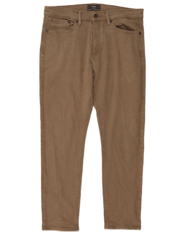 Marks & Spencer Ανδρικό Slim Jeans W34 L29 Χακί βαμβακερό