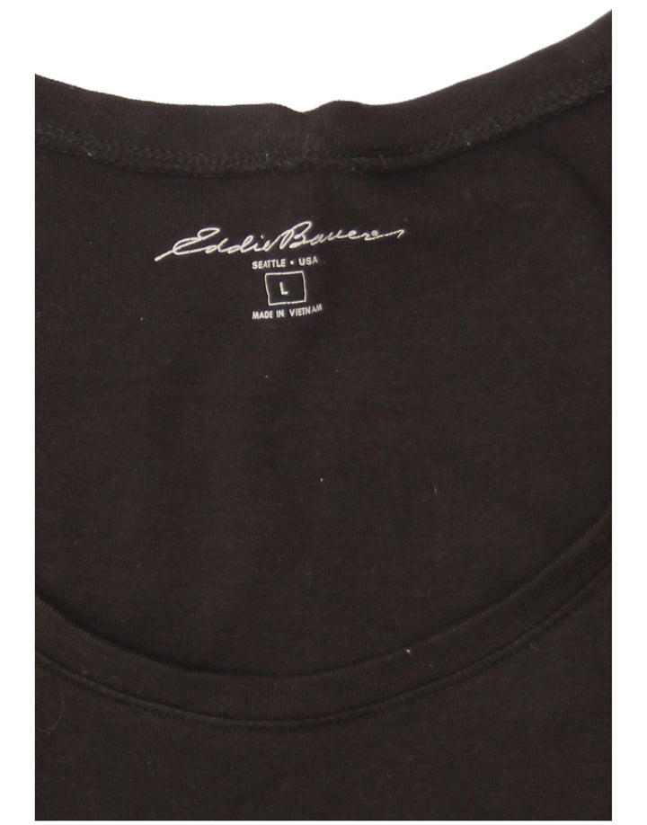 EDDIE BAUER Γυναικείο T-Shirt Top UK 16 Large Black