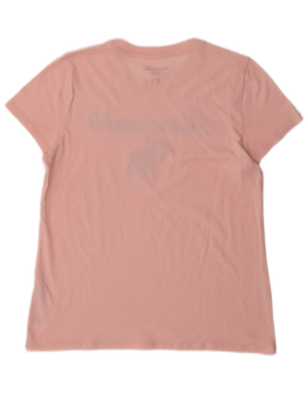 Abercrombie & Fitch Girls Graphic T-shirt Top 13-14 Years Pink Cotton