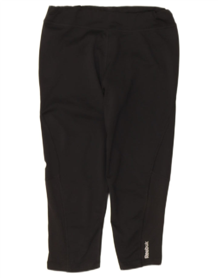Reebok Γυναικεία Κάπρι Κολάν UK 8/10 Μικρός Μαύρος Πολυεστέρας