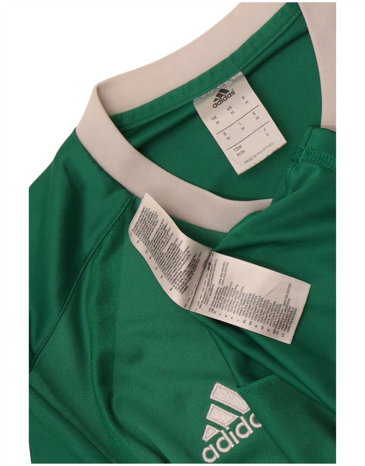 Ανδρικό γραφικό μπλουζάκι Adidas Climalite Top μεσαίο πράσινο ριγέ πολυεστέρα