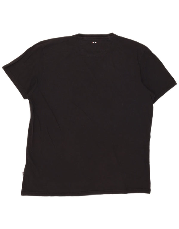 Napapijri Ανδρικό γραφικό T-Shirt Top 2XL Μαύρο βαμβακερό
