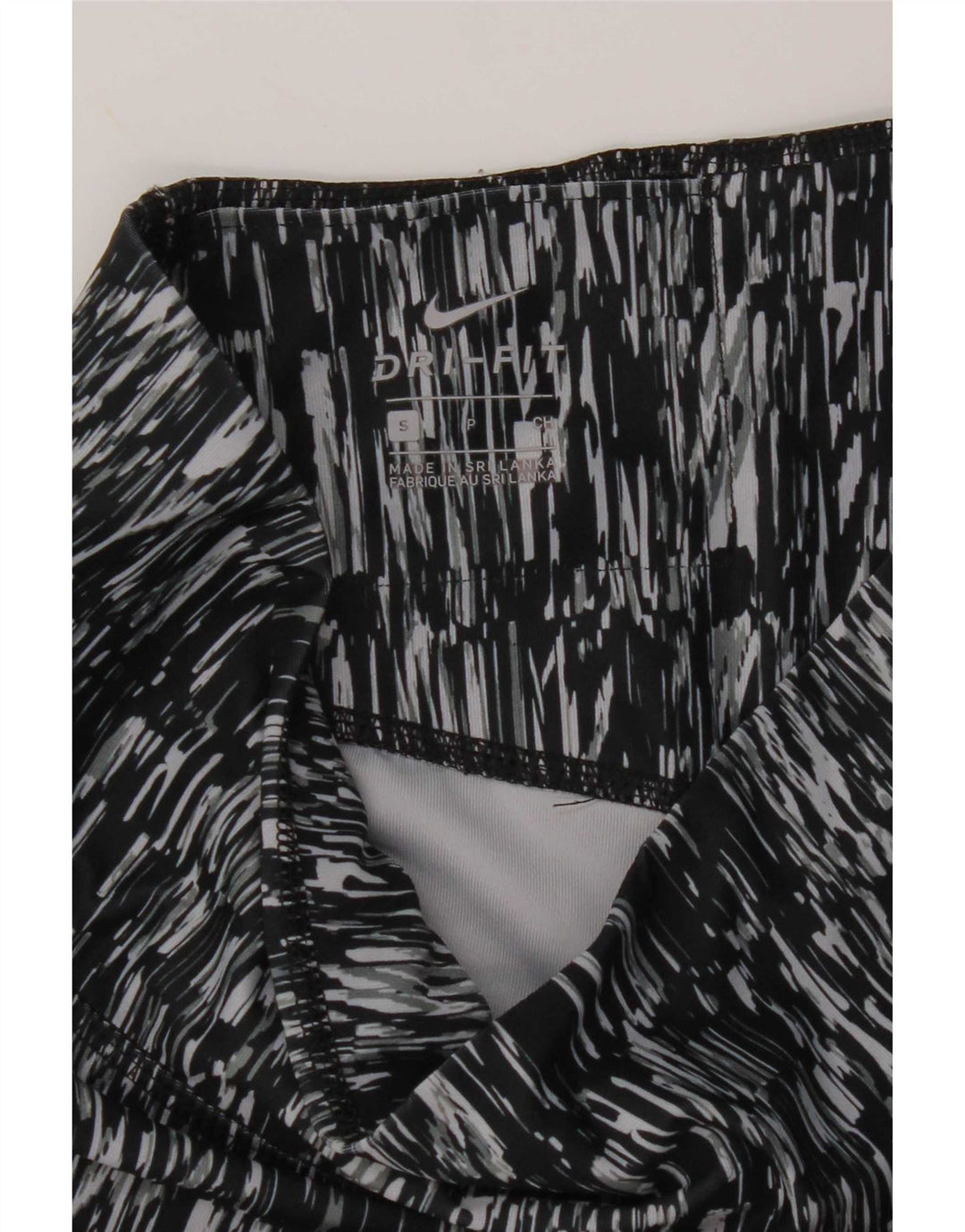 Γυναικεία Nike Dri Fit Abstract Pattern κολάν Capri UK 10 Small Black