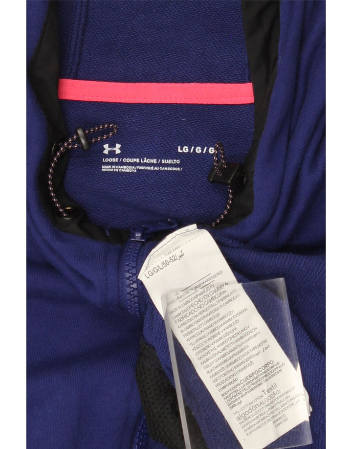 Ανδρικό πουλόβερ με κουκούλα με φερμουάρ UNDER ARMOR Μεγάλο μωβ βαμβακερό χρώμα