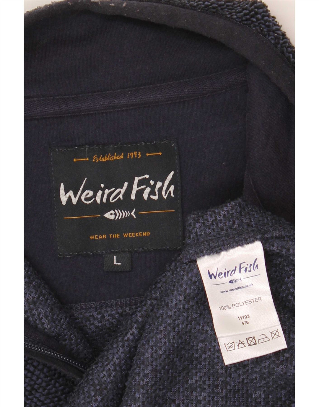 Weird Fish Ανδρικό Φούτερ με φερμουάρ πουκάμισο με μεγάλο μπλε ναυτικό πολυεστέρα