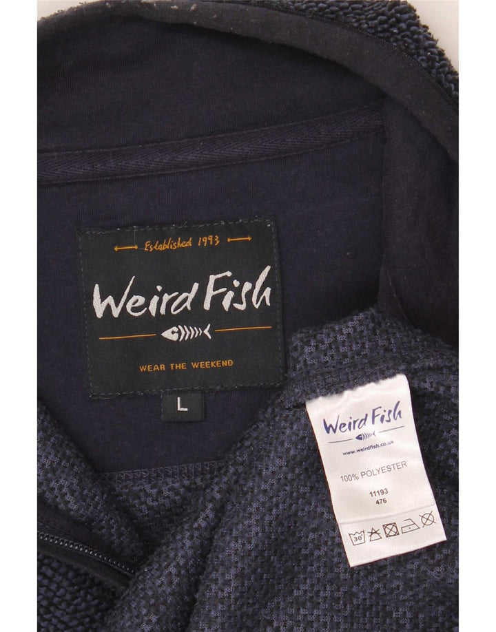 Weird Fish Ανδρικό Φούτερ με φερμουάρ πουκάμισο με μεγάλο μπλε ναυτικό πολυεστέρα