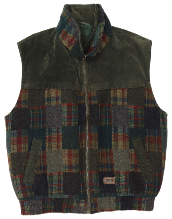 Pionier Mens Gilet UK 42 XL Khaki Patchwork