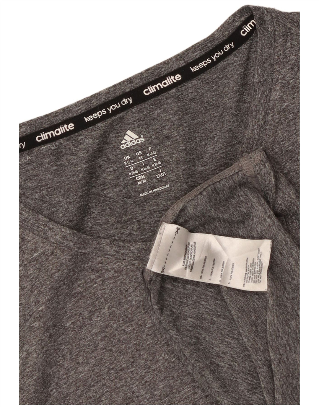 Γυναικείο κοντομάνικο T-shirt Adidas Climalite Top UK 12/14 Medium Grey